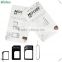 Durable unique micro and for nano sim adapter packing kit