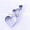 3pcs Heart Shaped Cookie Cutter Stainless Steel 430 Cookie Press Mold