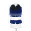 Rex rabbit fur waistcoat with raccoon fur collar KZ14101