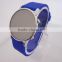 Wholesale round alloy case slim led silicone watch