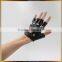 Black Leather Fingerless Gloves, Leather Hand Gloves