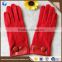 New fashion ladies winter red alpaca wool knitted gloves for touch screen