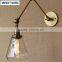 220V Iron Chrome Bar Dining Room Hotel Vintage Glass Wall Lamp Lighting