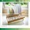 BH002/Bamboo Scissor Style Folding Dish Rack Plate Flatware Holder Set