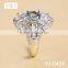 Jingli Jewelry Butterfly Shaped Silver Ring With Blue Stone (YJ-404)