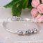 100% Natural Bridal DIY Bracelet Flora Jet Diamond Hollow Tube 925 Bead Pink Enamel Paved Crystal Stones Butterfly Pendant Charm
