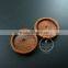 25mm setting size vintage style natual log wood round bezel pendant setting DIY findings supplies 1411135