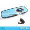 Dual cameras car dvr, humidity resistance, 4.3 inch rearview mirror dvr XY-9064