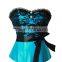 Elegent women sexy floral bustier dress lace corset with ribbon,wedding corset