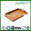 Rectangular Eco-friendly Bamboo Food Serving Tray With Handles: Serve Food, Coffee, Tea or Use as Party Platter