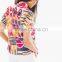 women's short sleeve printed front open blouse tops