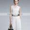The new fashion womens contracted 7 minutes of pants loose thin white wide-legged cropped trousers for ladies