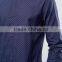 High Quality Long Sleeve Spread Collar Mens Pre-Shrunk 100% Cotton Breathable Slim Fit Casual Navy Point Printed Dress Shirts