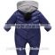 New 2016 fall and winter selling baby long sleeve leotards thick hooded down Romper jumpsuit