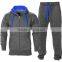 Custom Mens Plain Tracksuit Full Zip up Gym Hoodie Contrast Tracksuit Top Tapered Jogger Pants Tracksuit Bottoms