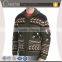 two-way front zip lambswool nordic jacquard chunky textured hand knit cardigan