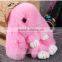 Rex Keychain play dead rabbit cute doll pendant key bag Pom Pom toy doll car keychain