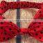 Latest fancy elastic soft stripe cotton bow tie custom children headband rabbit ears bowknot hair tie headband