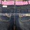 girls cotton spandex denim capri with belt and rhinestone #9R5559