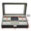 Black Leather Jewelry Box Watch Organizer