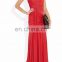 2016 Fashion women one-shoulder elegant long chiffon evening gown dress