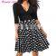 2017 Autumn Women's V Neck A-Line Office Dress Fashion Half Sleeve Vintage Print Dress