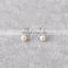 Leaf Earring with Zircon 925 Sterling Silver Stud Earrings Freshwater Pearl Earrings
