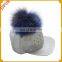 Hot sale customized genuine raccoon fur pompom spring/summer hat