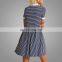 2017 Summer Dress Women Striped Short Sleeves Mini Dress