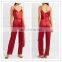 Fashion Women Spaghetti Strap Red Satin Jumpsuit Pants Romper Outfit