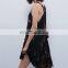 New 2015 African Clothes Designs Floral Printed Elegant Chiffon Casual Swing Dresses NT6749