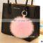 Factory price big colorful fox fur ball pom pom keyring pendant