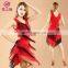 New arrival sexy tassel red and black stage latin dance costume dress for women L-7096#