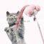 China supplier low price colorful pink cat teaser stick toy with balls for pet cat
