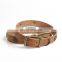 Factory direct brown suede leather pet dog chain collar