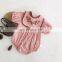 0-3Yrs Baby Girls Clothes Puff Sleeve Baby Girls Bodysuits Embroidery Infant Girls Jumpsuits Summer Baby Bodysuit With Bibs