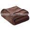 Brown Flannel Fleece Bed Blanket Lightweight Bedspread Blankets All Seasons Plush Warm Solid Blankets for Bed Couch Sofa