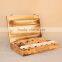 Custom hinged burn effect wooden wine case 6 bottle wooden case for wine