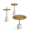 Luxury Metal End Table for Living Room Marble Base Round Side Table Small Coffee