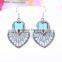 wholesale fashion vintage resin acrylic kallaite two heart clip cheap chinese earring sets