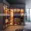 modern custom LED lighting glass sliding door wardrobe closet wardrobe bedroom