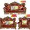 Wooden Luxury Living Room French Style Classic Sofas Royal Victorian Furniture Leather Sofa Set