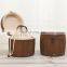 custom manufacturer high quality small decorative wooden barrel packaging coffee bean tea storage container
