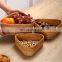 Hot SAle Rattan Woven Triangle Tray Set Of 3, Handcrafted Fruit Bread Nuts Candies Storage Box Basket