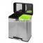 40 liter satin large foot pedal with 2 separate compartments stainless steel trash can hospital/industrial recycling bin