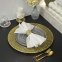 Elegant 13 Inch Round Gold Rim Bronzing Clear Plastic Charger Plate Candy Chocolate Gold Wedding Chargers Plate