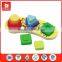 china new product megge shape stacker board 9 pcs different shape for baby regnize montessori wood toys