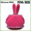 Rabbit desing OEM purse wallet promotion silicone Material rubber squeeze coin purse
