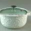 white embossing ceramic soup tureen with glass cover/lid in stocklot