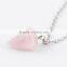Hot sale simple jewellery pink natural stone pendant tassel charm necklace
